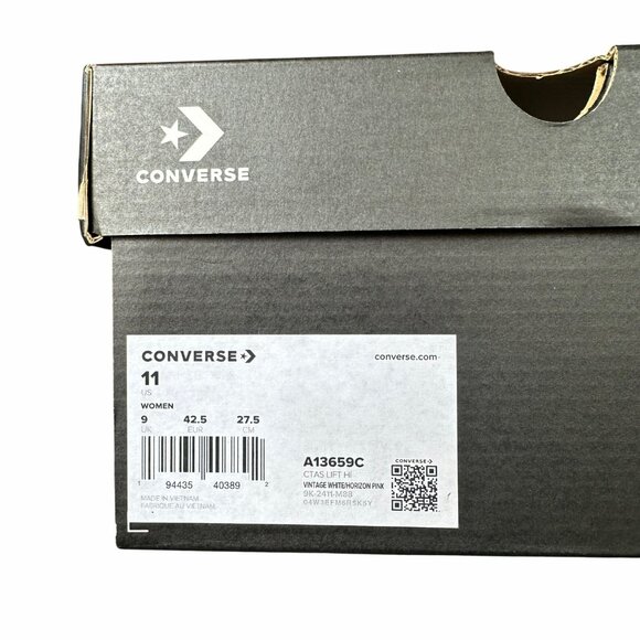 ⭐Converse Chuck Taylor Lift Rose Cross Stitch Sz 11 Women's Shoes White A13659C⭐ - Picture 8 of 12